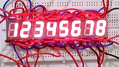 Scrolling Number Display in a Cluster of Seven Segment Displays using Arduino Mega