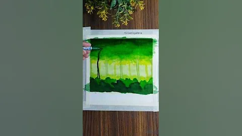 Easy forest painting with DOMS brush pen #art #painting #brushpenart #forestpainting #shorts