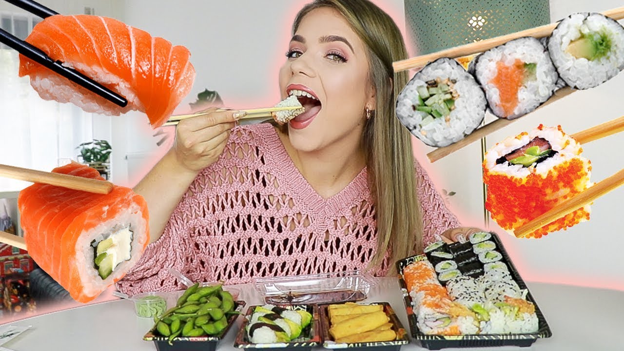 SUSHI MUKBANG!! 🍣🥰 | Kristina K - YouTube