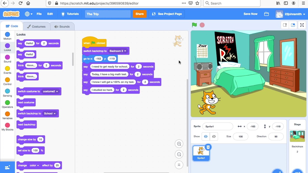 Scratch Change of Backdrop