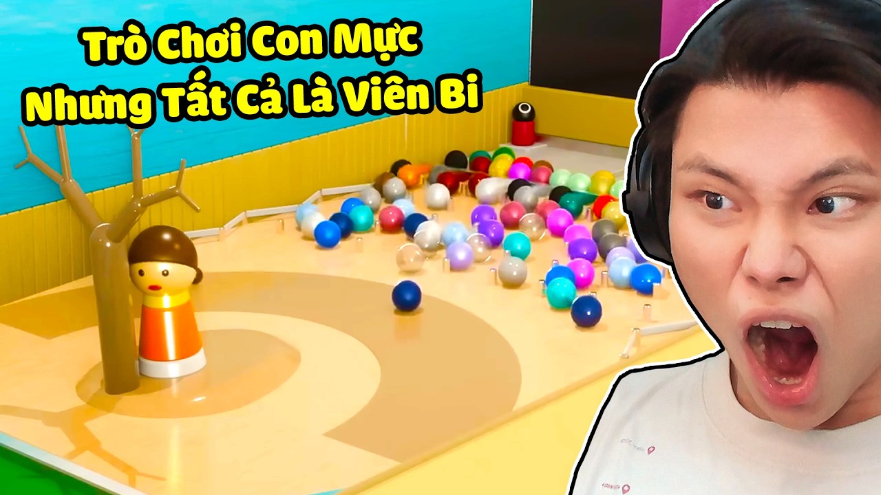 TRÒ CHƠI CON MỰC NHƯNG TẤT CẢ LÀ VIÊN BI🔮🦑JAYGRAY CƯỜI BỂ BỤNG VÌ SQUID GAME HÀNG NHÁI | REACTION