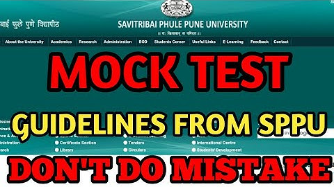 Mock Test Guidelines By SPPU | Winter Exam Mock Test Of Pune University | Don