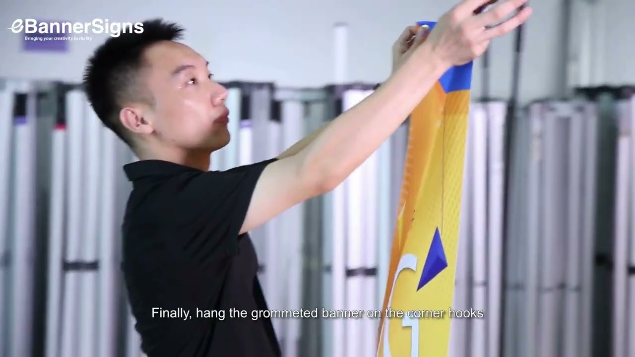 How to easily install an Adjustable X Banner Stand with eBannerSigns!