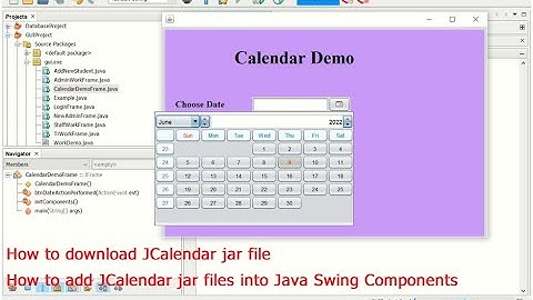 How to Use JCalendar in Java Swing(GUI-Module 3)