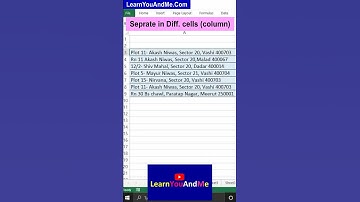 Split into cell in Excel | Separate text in different cells | Text to column in Excel #excelshorts