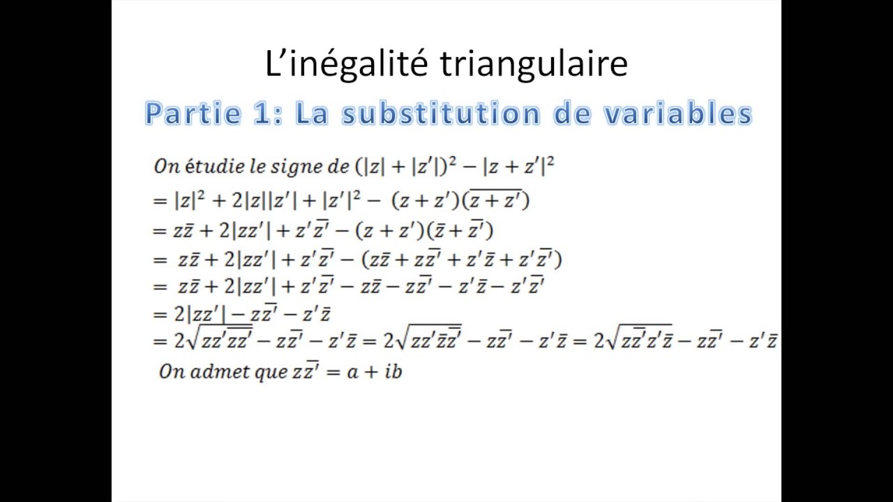 Nombres complexes partie 6 L'inégalité triangulaire YouTube — free download