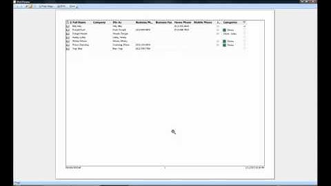 Printing Phone List from Outlook