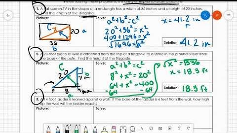 Pythagorean Theorem Word Problem Notes