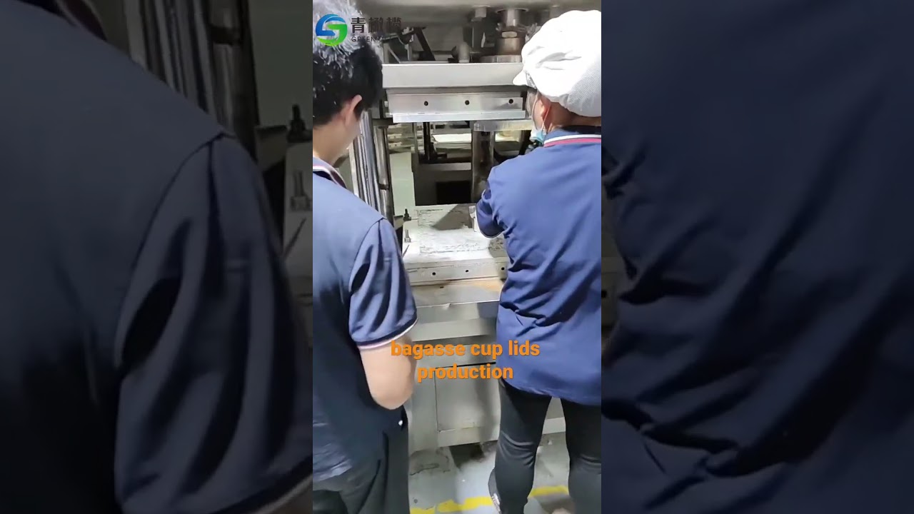 Sugarcane bagasse cup lids mass production 