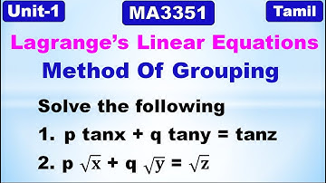 Partial Differential Equations | Lagrange