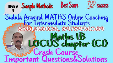 #LOCUS chapter(day#1), Inter Maths 1B, Most Important Questions&solutions.