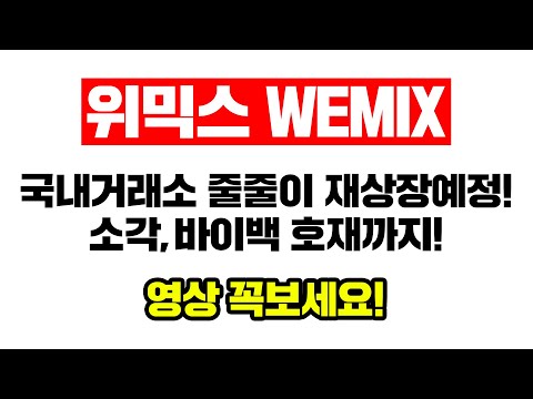   위믹스 WEMIX 앞으로 업비트 제외한 국내거래소 줄줄이 재상장예정 소각 바이백 호재까지 ㅣ전망분석 위믹스 WEMIX 플로키 FLOKI BabyDoge