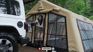 Camping Alone in the Primeval Forest on a Rainy Night – A Real Survival Experience #RainCamping