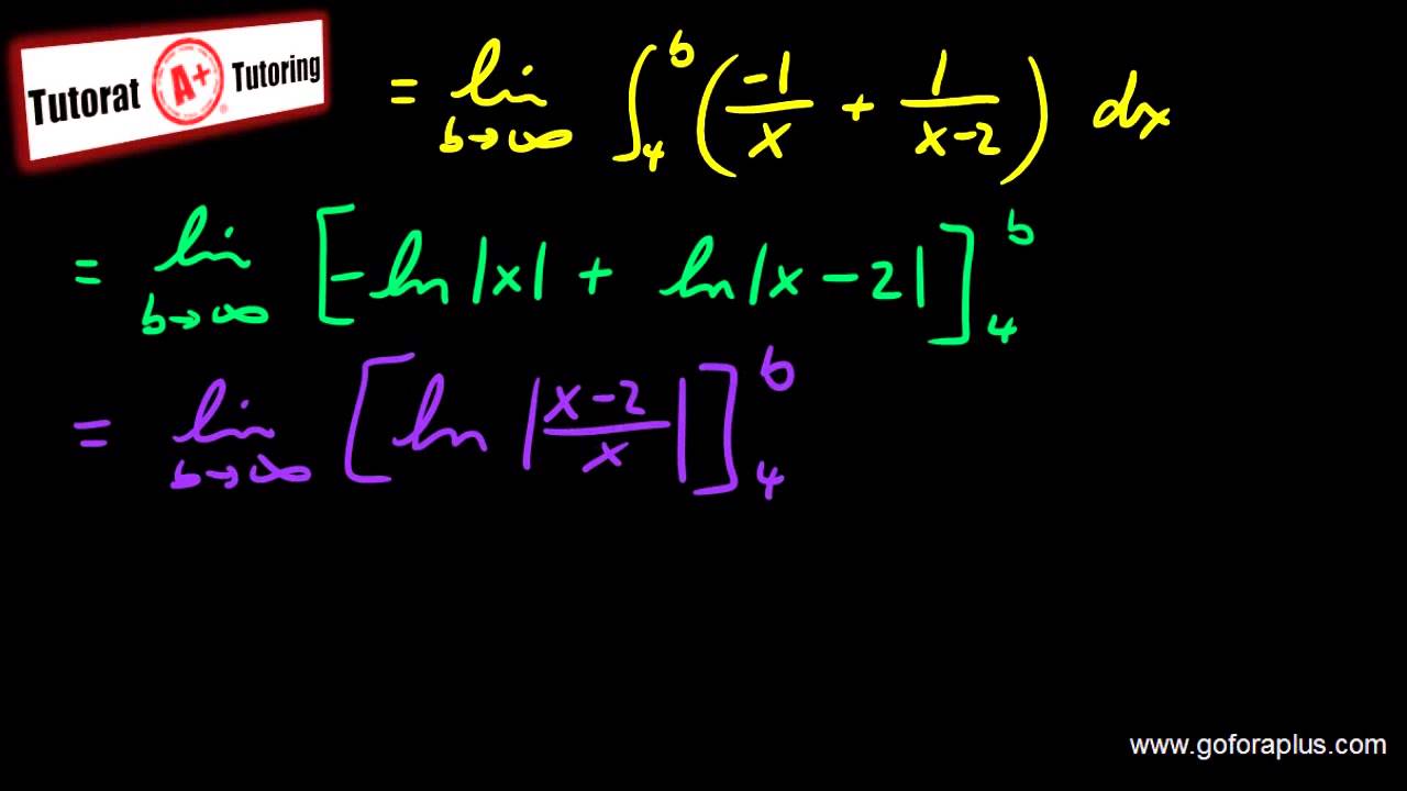 Calculus 2 - Past Final Exam 1 #3a (improper integral with partial ...