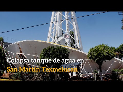 Colapsa tanque de agua recién inaugurado en San Martín Texmelucan