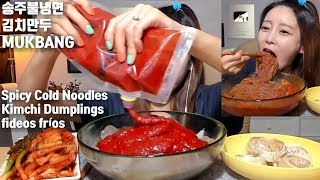 [ENG]송주불냉면 김치만두 먹방 mukbang Spicy Cold Noodles Kimchi Dumplings fideos fríos พิบิมเนงมยอนビビン冷麺