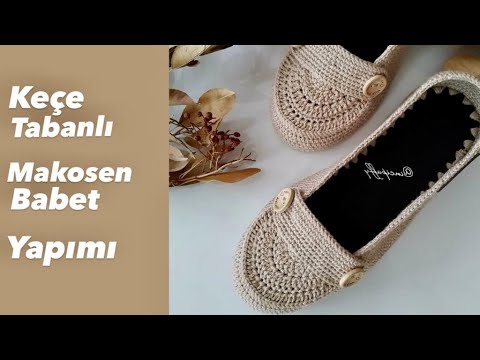 Tığ işi Örgü Babet Patik (Tüm numaralara uygun keçe tabanlı) Easy Crochet Knitting