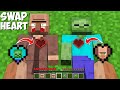 What if I SWAP THE HEART OF ZOMBIE AND VILLAGER in Minecraft ? HEART UPGRADE !