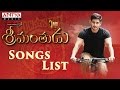 Srimanthudu Track List || Mahesh Babu, Shruthi Hasan, Devi Sri Prasad