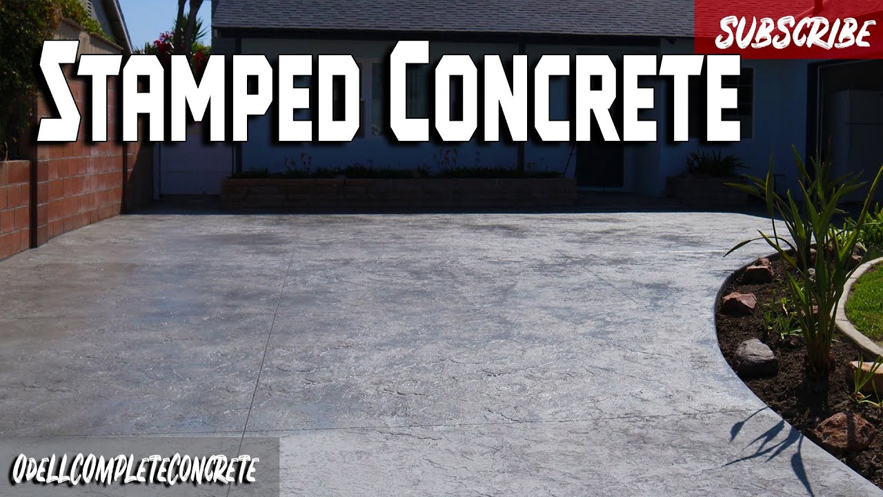 How to Pour a Stamped Concrete driveway Belgium Slate Stamp Part 2