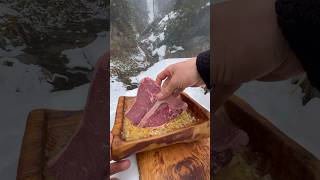 Kütük Ocakta Dana T-Bone 🥩 ❄️ / Beef T-Bone Steak On Log Stove