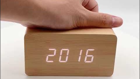 Relógio Despertador Estilo Madeira de Mesa Digital Led