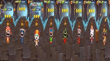 Talking Tom Gold Run Captain Tom VS Officer Skater Angela Splashy FIREMAN ZOMBIE GINGERCatch Raccoon