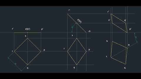 Projection of planes - Engineering Graphics - Problem 4 using AutoCAD (Square plane)