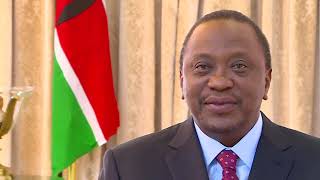 His Excellency President Uhuru Kenyatta congratulates the winner of the Global Teacher Prize 2019