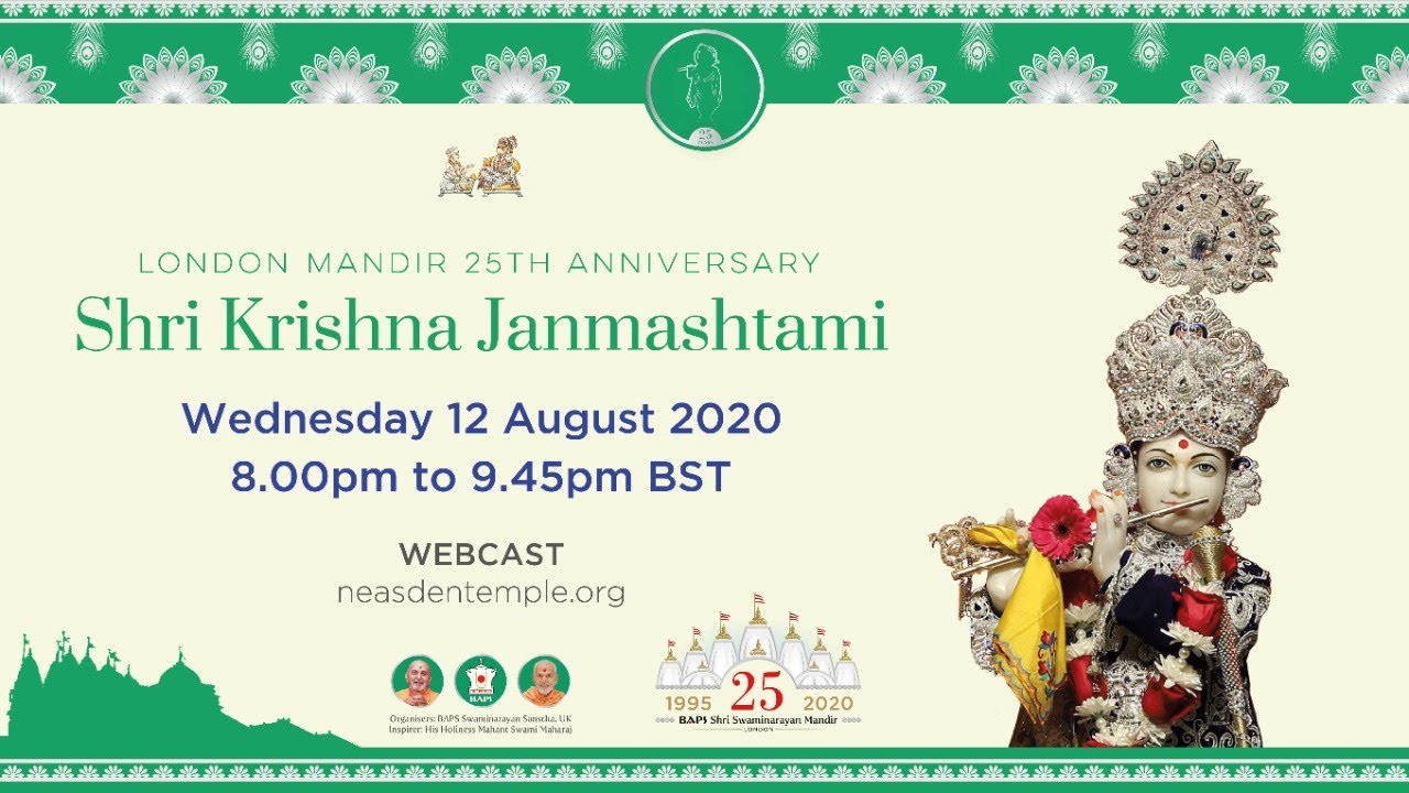 Shri Krishna Janmashtami Celebrations | London Mandir 25th Anniversary