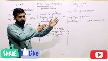 9th class Computer|Newbook|ch 1|Problem solving|lecture no 1 |what is problem|defining a problem.