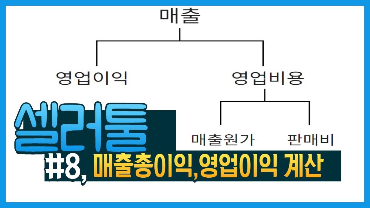 오픈마켓/쇼핑몰 매출액, 매출원가, 매출총이익,영업이익 계산