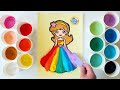 How to draw  sand painting a pretty princess for kids and toddlers  easy sand painting art