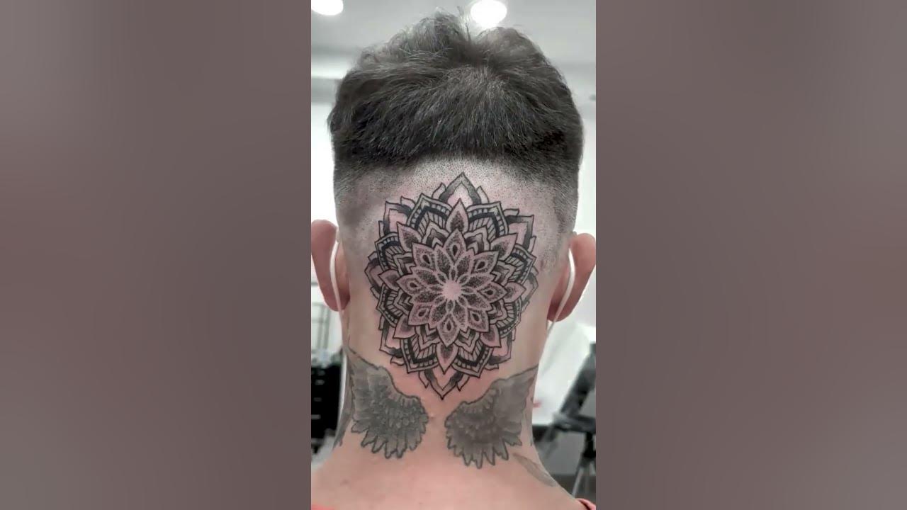 Cool Tattoo On The Back Of Head Youtube