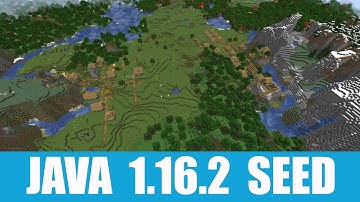 Minecraft Java 1.16.2 Seed: Beautiful double mountain village with a ruined portal at spawn