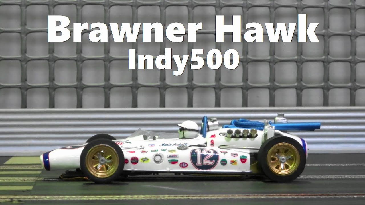 Indy500 Brawner Hawk Mario Andretti 1/24 スロットカー slot car - YouTube