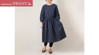 ソーイングセット】ウエストマークのギャザーワンピース LF1844--SET