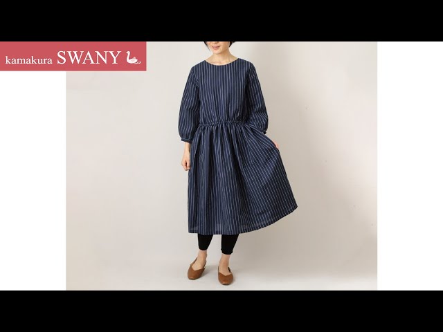 ソーイングセット】ウエストマークのギャザーワンピース LF1844--SET