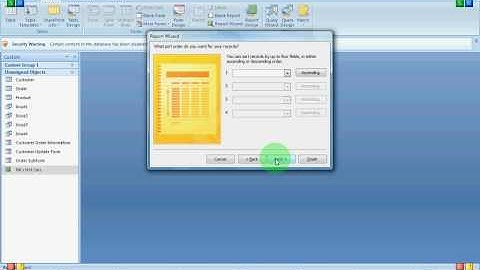 Microsoft Access 2007- How to create a report