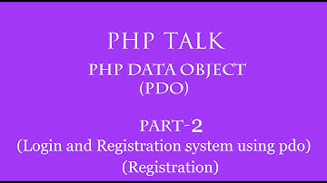 Login and Registration system using PDO(PHP Data Object) in hindi part -2 (Registration)