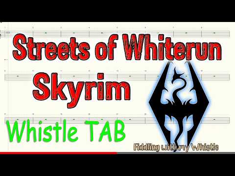 The Streets of Whiterun - Skyrim - Tin Whistle - Play Along Tab Tutorial