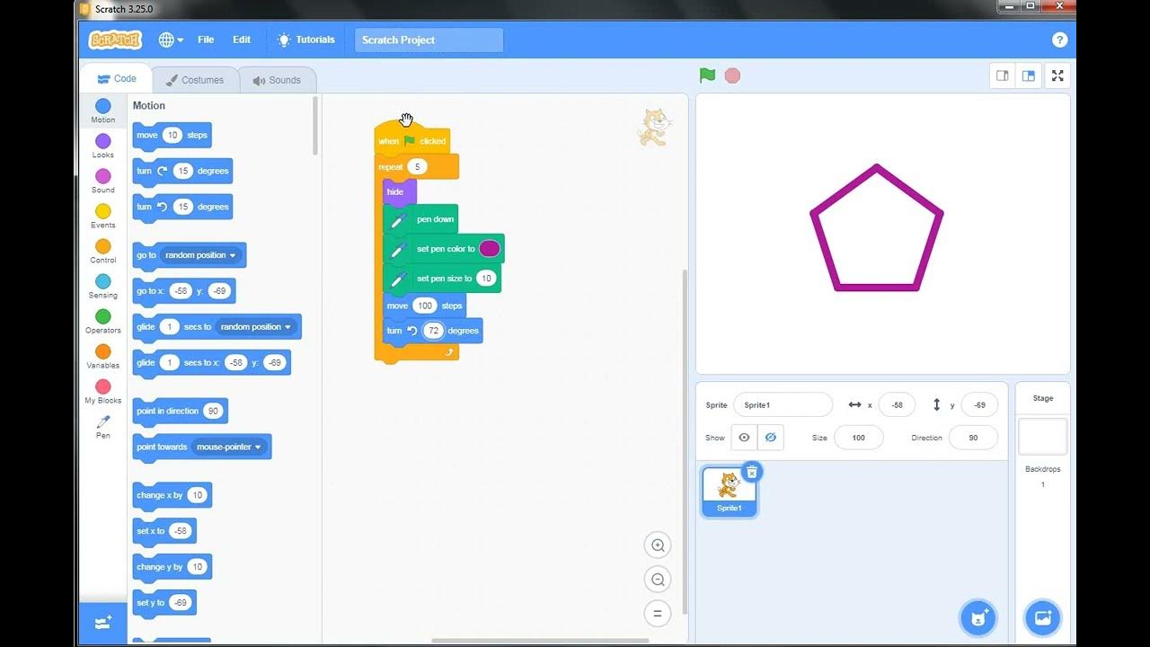 DRAW A PENTAGON IN SCRATCH | latest computer videos | Latest IT videos ...