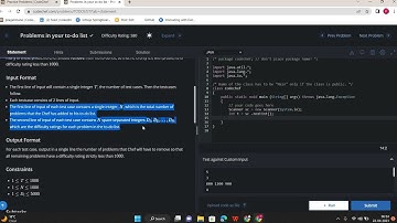 CodeChef Problem : Problems in your to-do list .using java solution