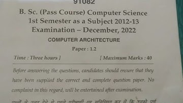Mdu BSc 1st sem Computer Science 2022 paper #computer Architecture