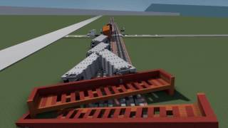 Minecraft Freight Train Crash Collision Derailment Animation