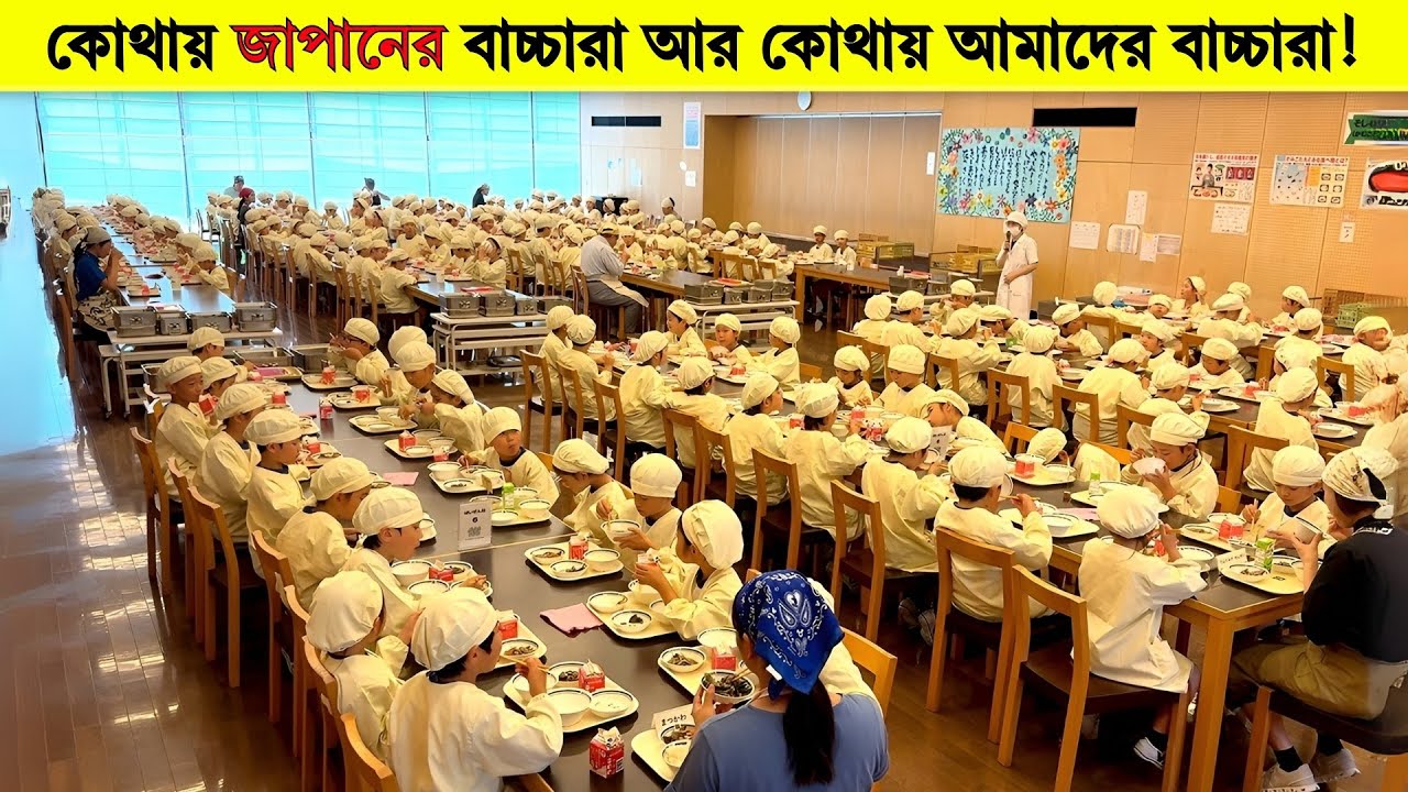 জাপানের প্রাইমারি স্কুলে যেভাবে বাচ্চাদের টিফিন বানানো হয়! Inside Japan's primary School Lunch
