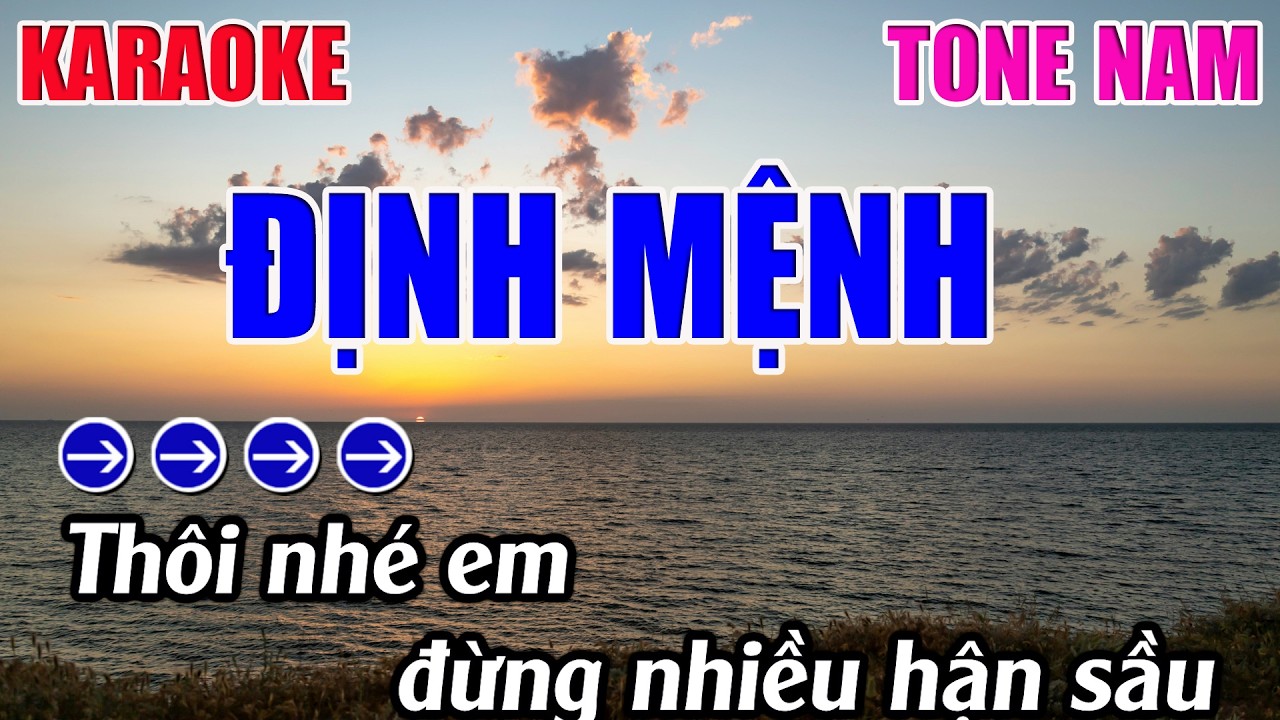 Định Mệnh Karaoke Tone Nam ( E ) Karaoke 9999 - Beat Mới