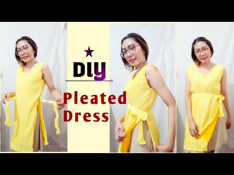 DIY : How to make Pleated / Plisket Dress - YouTube