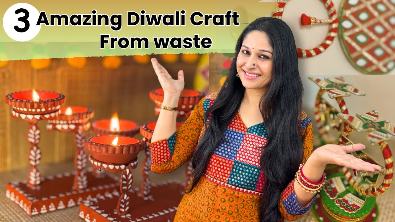 Three Amazing Diwali Craft from Waste | Festive Decor DIY
