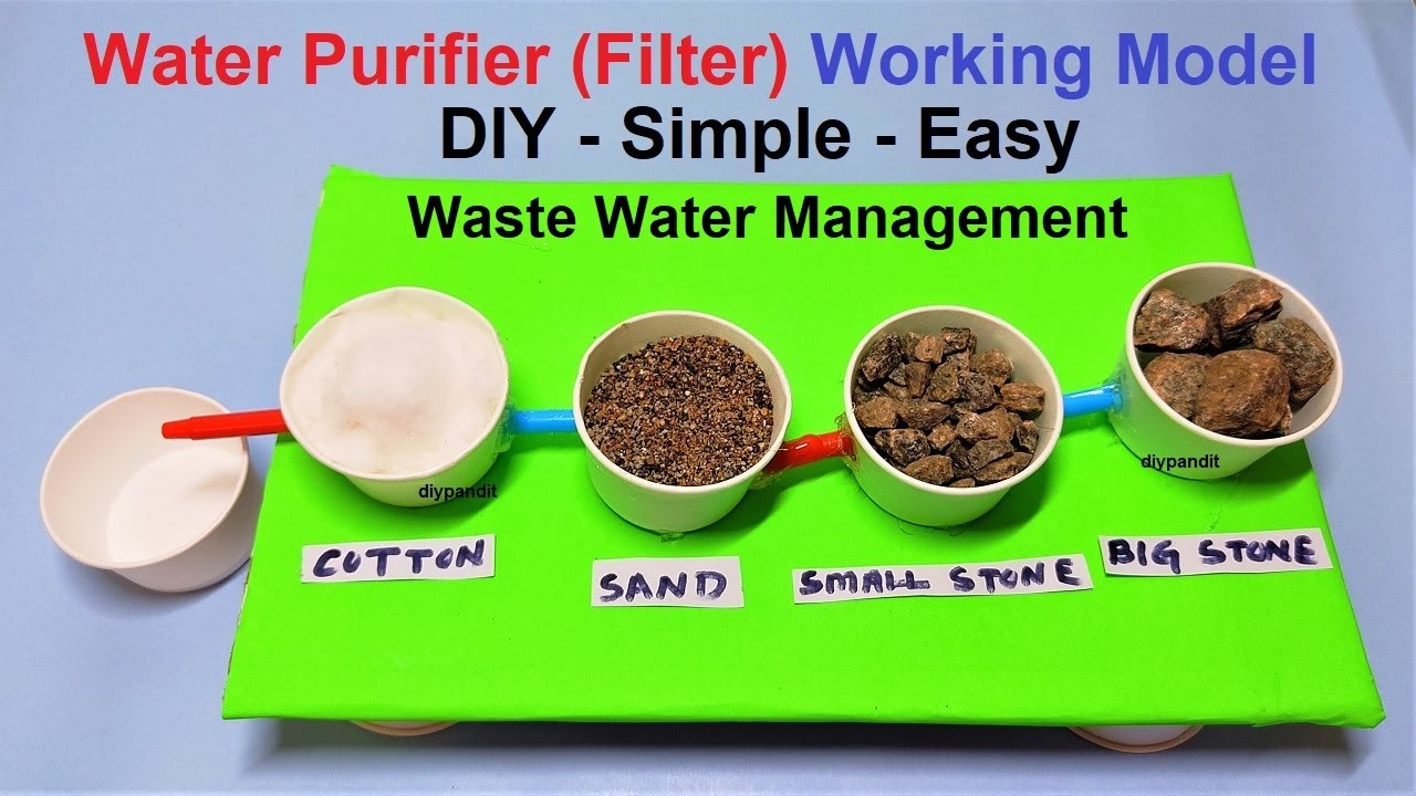 How to Make Water purifier working model in simple steps, DIY